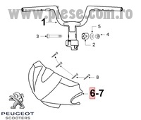 Carena superioara ghidon originala Peugeot Vivacity - Vivacity 2 2T 50-100cc (argintie)